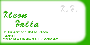 kleon halla business card